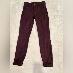 J. Brand Burgundy Plum Rare Color Anja Snifter Skinny Pants Size 25